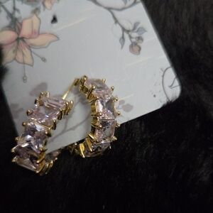 Elegant Gold And Crystal Hoop Earrings